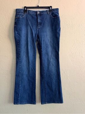 Lands' End Women's Dark Blue Wide Leg Jeans